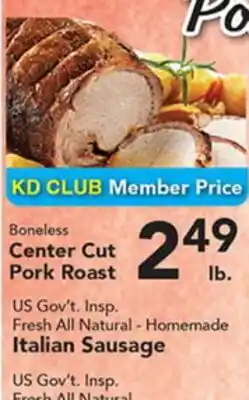 Eurofresh Market KD CLUB Member Price Boneless Center Cut Pork Roast offer