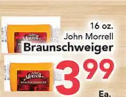 Eurofresh Market 16 oz. John Morrell Braunschweiger offer