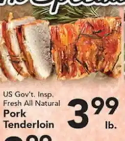 Eurofresh Market US Gov't. Insp. Fresh All Natural Pork Tenderloin offer