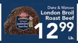 Eurofresh Market Dietz & Watson London Broil Roast Beef offer