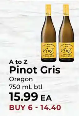 Sunset Foods A to Z Pinot Gris offer