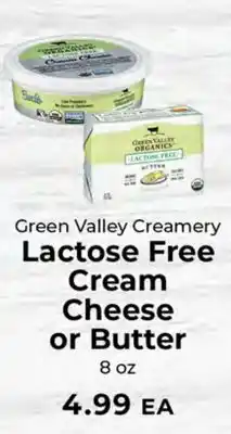 Sunset Foods Green Valley Creamery Lactose Free Cream Cheese or Butter offer