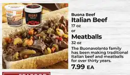 Sunset Foods Buona Beef Italian Beef or Meatballs offer