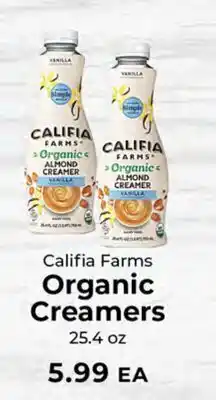 Sunset Foods Califia Farms Organic Creamers offer