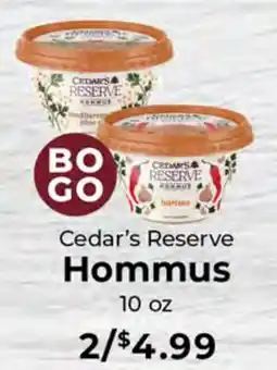 Sunset Foods Cedar's Reserve Hommus offer