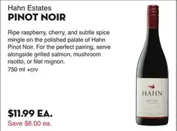 Bristol Farms Hahn Estates PINOT NOIR offer
