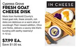 Bristol Farms Cypress Grove FRESH GOAT CHEESE DISK offer