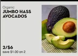 Bristol Farms Organic JUMBO HASS AVOCADOS offer