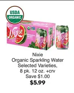 Bristol Farms Nixie Organic Sparkling Water offer
