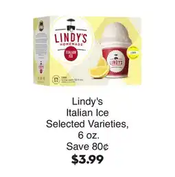 Bristol Farms Lindy's Italian Ice offer