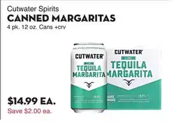 Bristol Farms Cutwater Spirits CANNED MARGARITAS offer