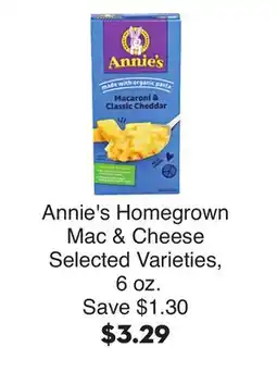 Bristol Farms Annie's Homegrown Mac & Cheese offer