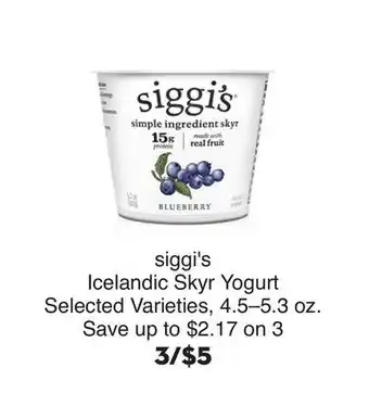 Bristol Farms siggi's Icelandic Skyr Yogurt offer