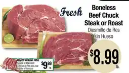Big Saver Foods Fresh Boneless Beef Chuck Steak or Roast offer