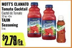 R Ranch Markets MOTT'S CLAMATO Tomato Cocktail, TAJIN Seasoning offer