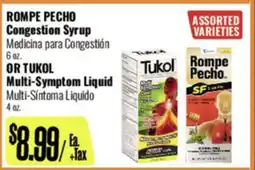 R Ranch Markets ROMPE PECHO Congestion Syrup OR TUKOL Multi-Symptom Liquid offer