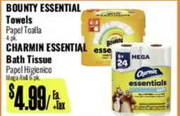 R Ranch Markets BOUNTY ESSENTIAL Towels, CHARMIN ESSENTIAL Bath Tissue offer