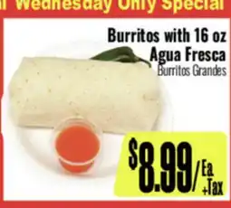R Ranch Markets Burritos with 16 oz Agua Fresca offer