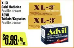 R Ranch Markets X-L3 Cold Medicine Tablets/Capsules, ADVIL Tablets offer