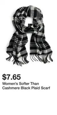 Kohl's Women's Softer Than Cashmere Black Plaid Scarf offer