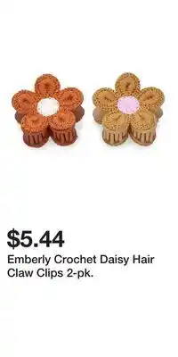 Kohl's Emberly Crochet Daisy Hair Claw Clips 2-pk offer