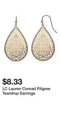Kohl's LC Lauren Conrad Filigree Teardrop Earrings offer