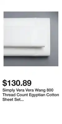 Kohl's Simply Vera Vera Wang 800 Thread Count Egyptian Cotton Sheet Set with Pillowcases offer