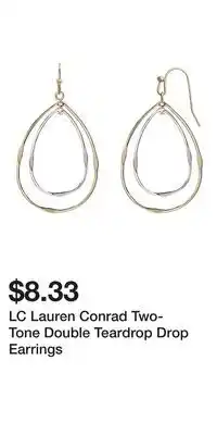 Kohl's LC Lauren Conrad Two-Tone Double Teardrop Drop Earrings offer