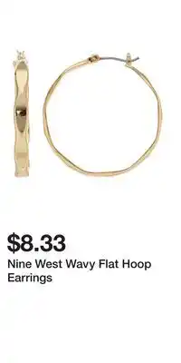 Kohl's Nine West Wavy Flat Hoop Earrings offer