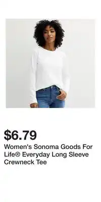 Kohl's Women's Sonoma Goods For Life Everyday Long Sleeve Crewneck Tee offer