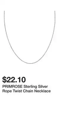 Kohl's PRIMROSE Sterling Silver Rope Twist Chain Necklace offer