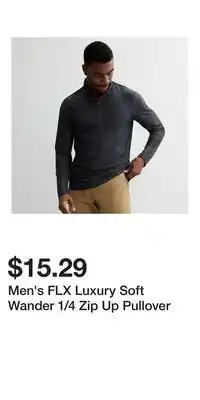 Kohl's Men's FLX Luxury Soft Wander 1/4 Zip Up Pullover offer