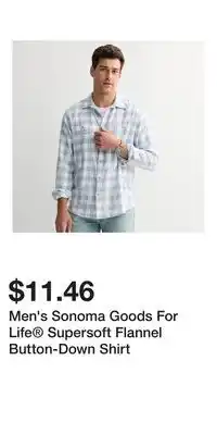 Kohl's Men's Sonoma Goods For Life Supersoft Flannel Button-Down Shirt offer