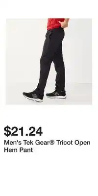 Kohl's Men's Tek Gear Tricot Open Hem Pant offer