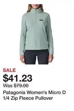 Dick's Sporting Goods Patagonia Women's Micro D 1/4 Zip Fleece Pullover offer