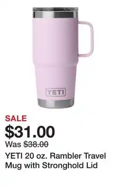 Dick's Sporting Goods YETI 20 oz. Rambler Travel Mug with Stronghold Lid offer