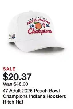 Dick's Sporting Goods 47 Adult 2026 Peach Bowl Champions Indiana Hoosiers Hitch Hat offer