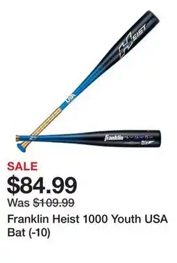 Dick's Sporting Goods Franklin Heist 1000 Youth USA Bat (-10) offer