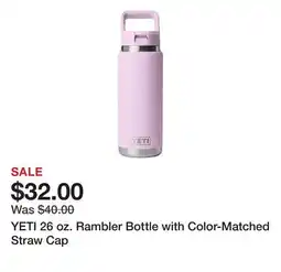 Dick's Sporting Goods YETI 26 oz. Rambler Bottle with Color-Matched Straw Cap offer