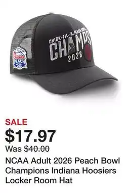 Dick's Sporting Goods NCAA Adult 2026 Peach Bowl Champions Indiana Hoosiers Locker Room Hat offer