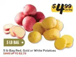 Winn Dixie 5 lb Bag Red, Gold or White Potatoes offer