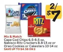 Winn Dixie Cape Cod Chips, Nabisco Ritz Crackers, Oreo Cookies or Cakesters offer