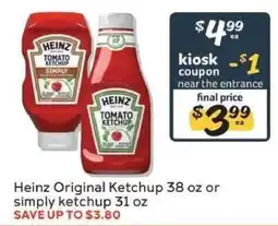 Winn Dixie Heinz Original Ketchup or Simply Ketchup offer