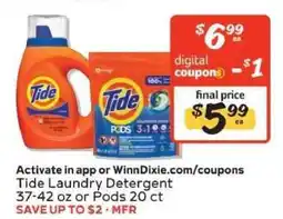 Winn Dixie Tide Laundry Detergent offer