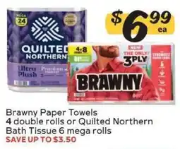 Winn Dixie Brawny paper towels or Quilted Northern bath tissue offer