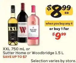 Winn Dixie XXL 750 mL or Sutter Home or Woodbridge 1.5 L offer