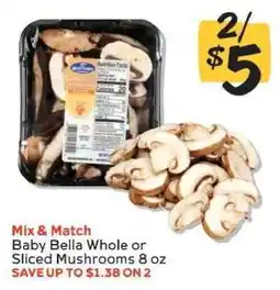 Winn Dixie Baby Bella Whole or Sliced Mushrooms offer