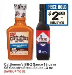 Winn Dixie Cattlemen's BBQ Sauce or SE Grocers Steak Sauce offer