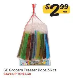 Winn Dixie SE Grocers Freezer Pops 36 ct offer