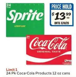 Winn Dixie 24 Pk Coca-Cola Products 12 oz cans offer